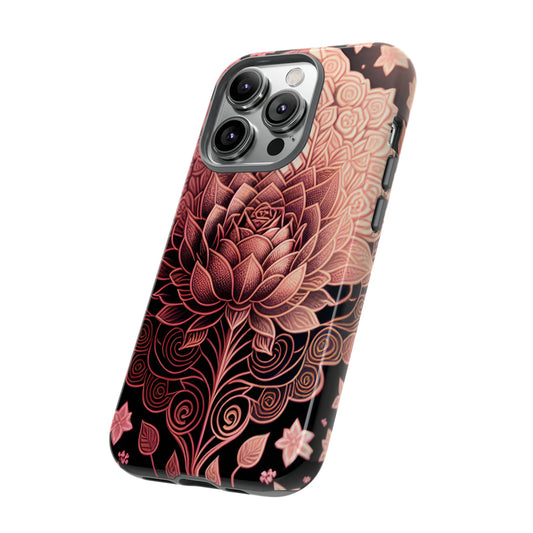 Rose Gold Flower Tough Phone Case