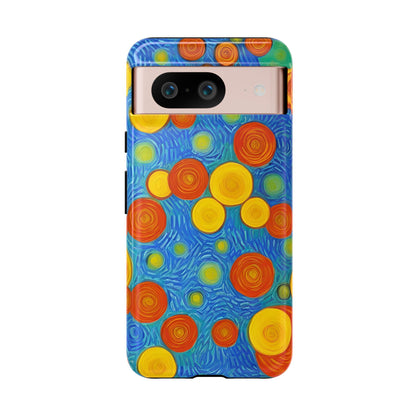 Van Gogh Inspired Blue Tough Case with Yellow and Orange Spirals Phone Case