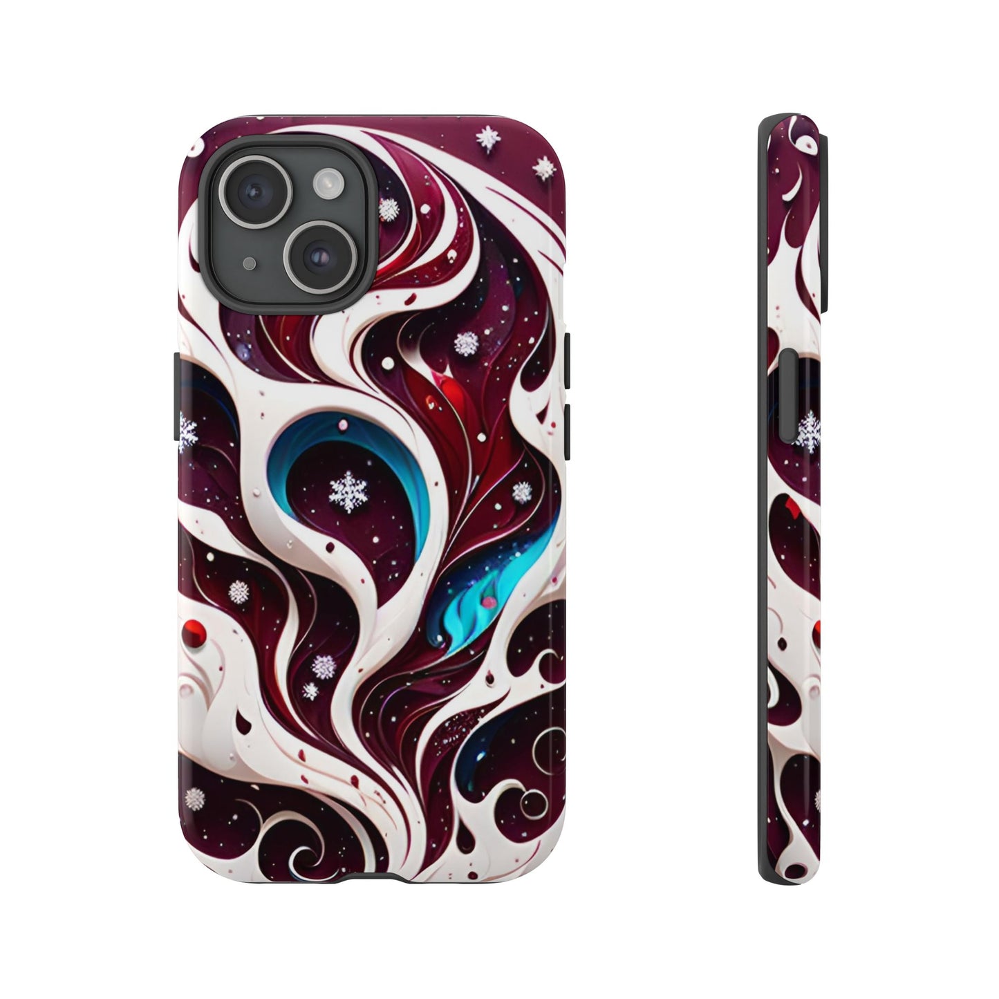 Abstract Fluid Burgundy Christmas Phone Case - Viva Phone Boutique 