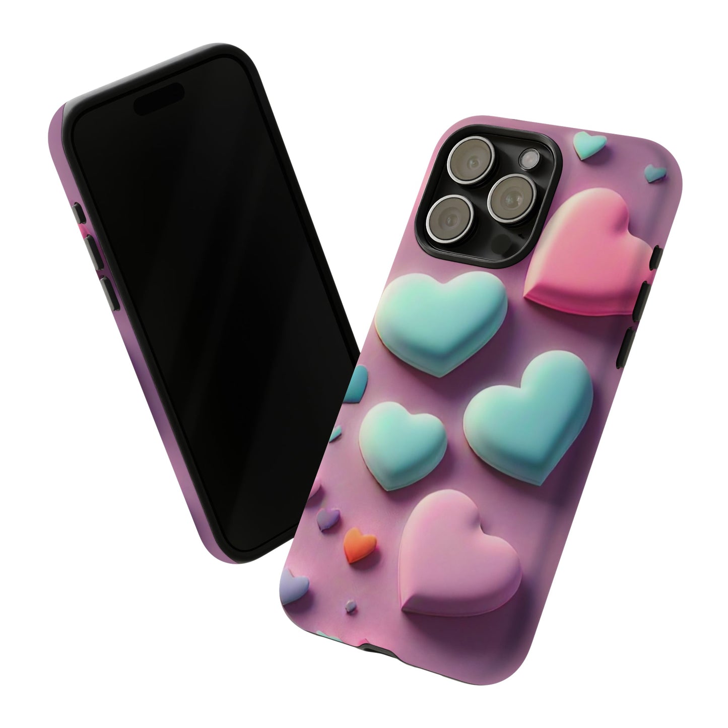 3D Hearts Tough Phone Case