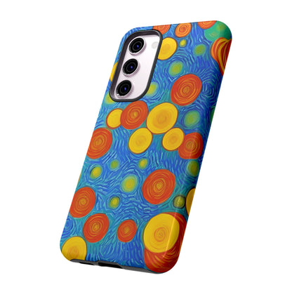 Van Gogh Inspired Blue Tough Case with Yellow and Orange Spirals Phone Case