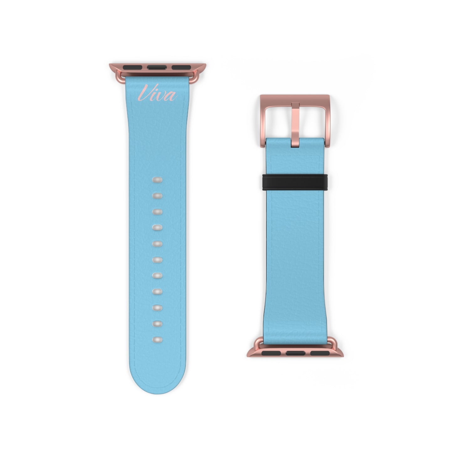 Sky Blue Faux Leather Apple Watch Band - Viva Phone Boutique 