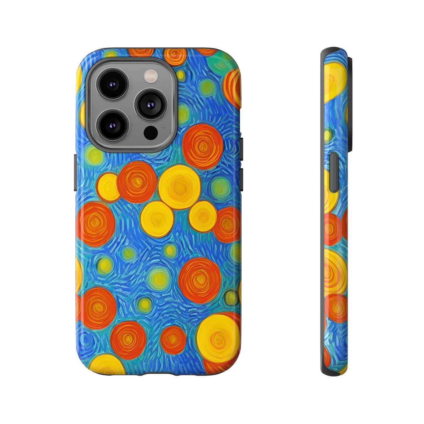 Van Gogh Inspired Blue Tough Case with Yellow and Orange Spirals Phone Case - Viva Phone Boutique 