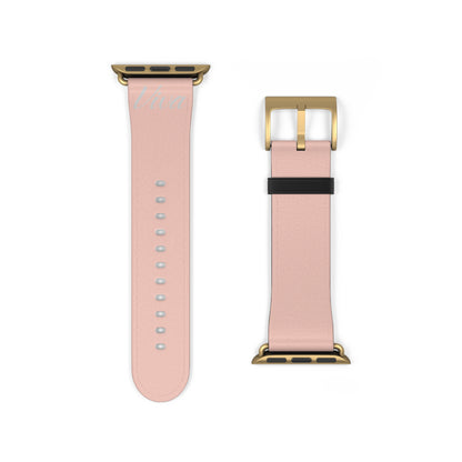 Pink Faux Leather Apple Watch Band