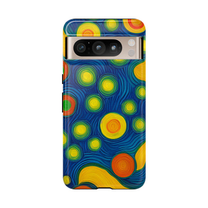 Van Gogh Style Blue, Green, Yellow, and Orange Design Phone Case