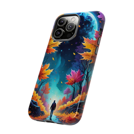 Autumn Moon Phone Case - Colorful Fall Leaves Design