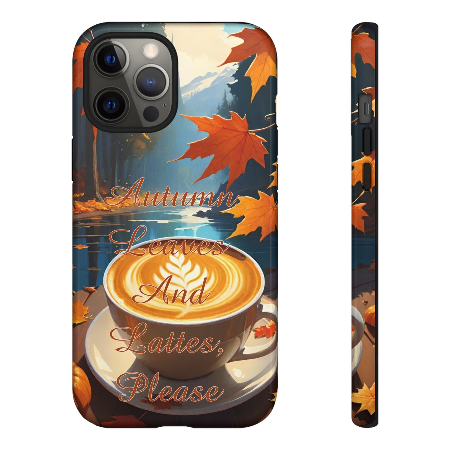 Autumn Leaves Latte Phone Case - Cozy Fall Vibes - Viva Phone Boutique 