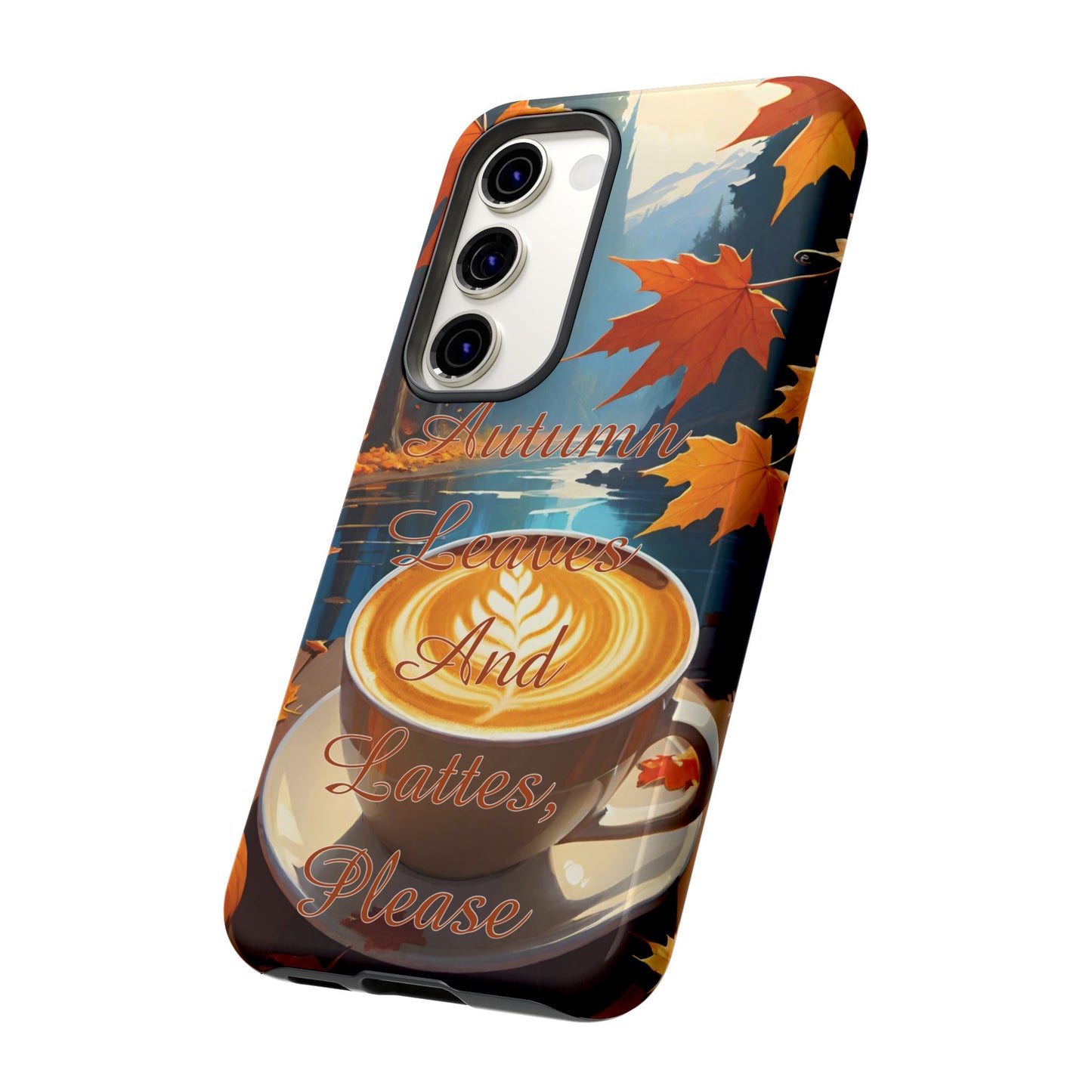 Autumn Leaves Latte Phone Case - Cozy Fall Vibes