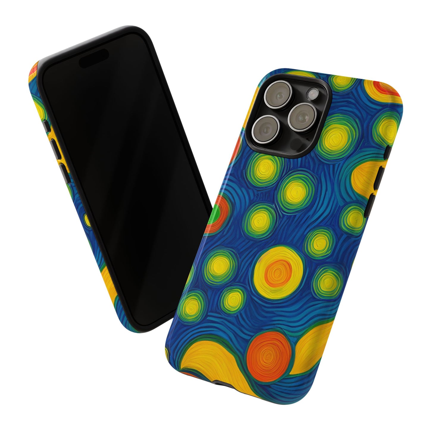 Van Gogh Style Blue, Green, Yellow, and Orange Design Phone Case