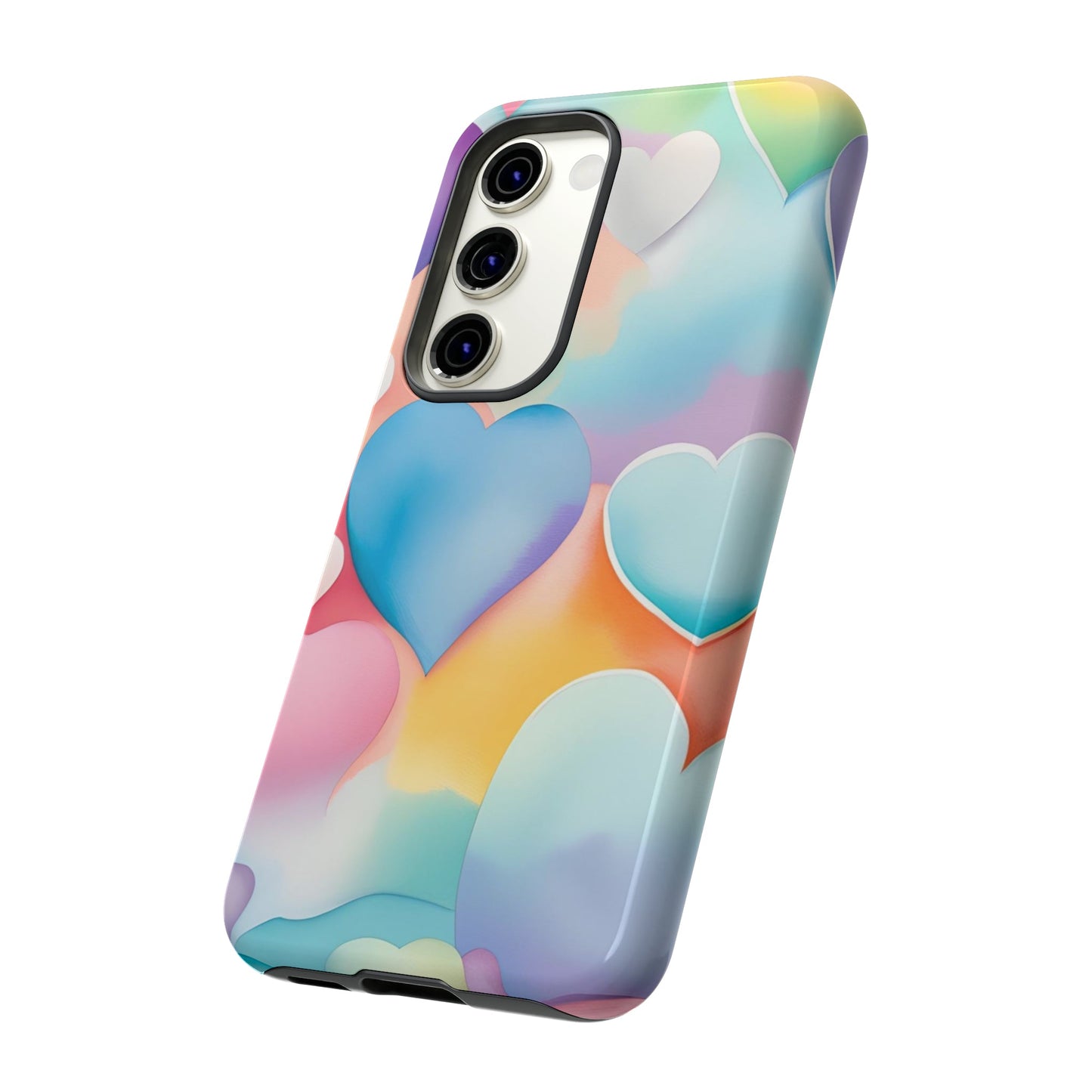 Watercolor Hearts Tough Phone Case