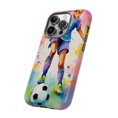 Watercolor Soccer Girl Tough Phone Case