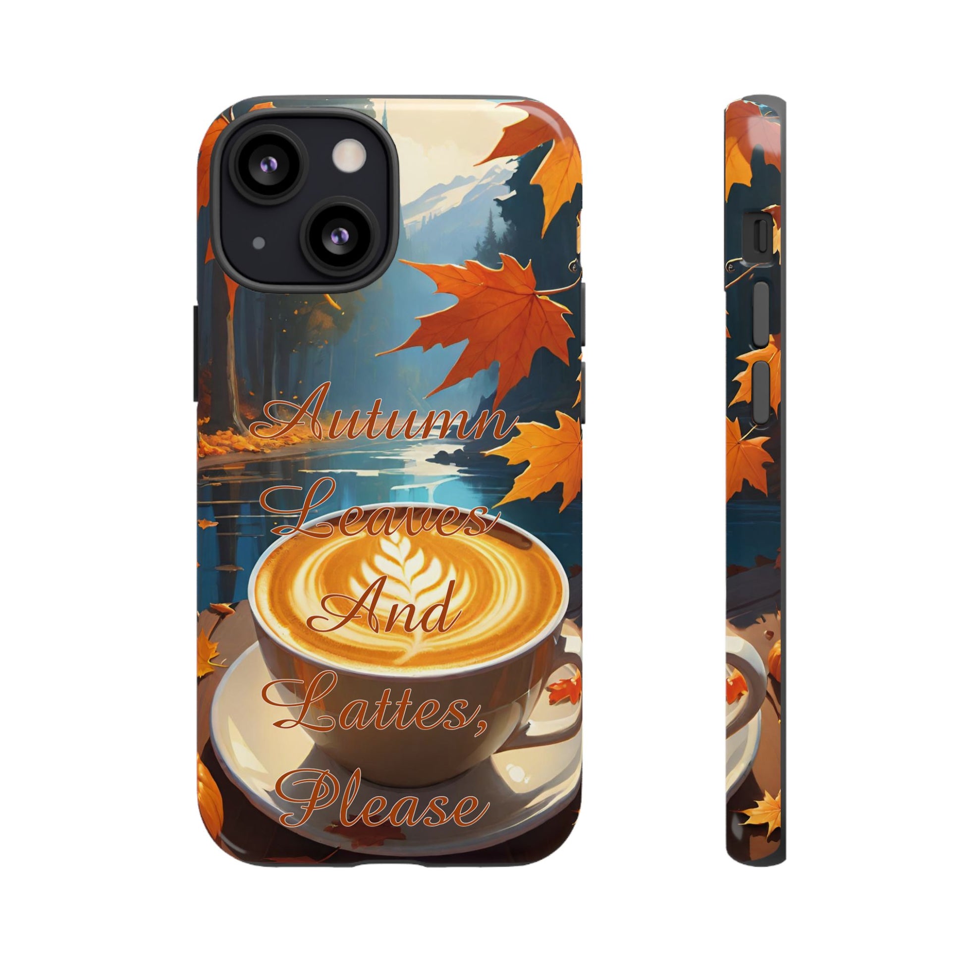 Autumn Leaves Latte Phone Case - Cozy Fall Vibes - Viva Phone Boutique 