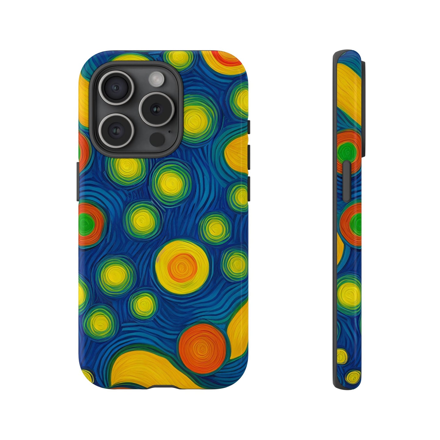 Van Gogh Style Blue, Green, Yellow, and Orange Design Phone Case