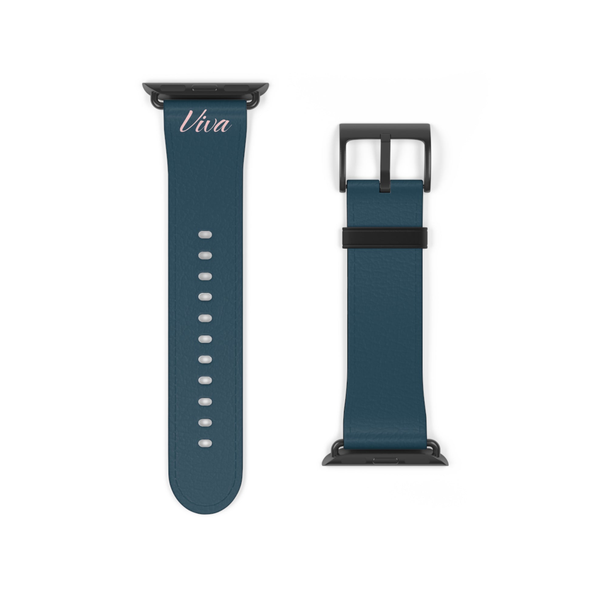 Elegant Blue Faux Leather Apple Watch Band - Viva Phone Boutique 