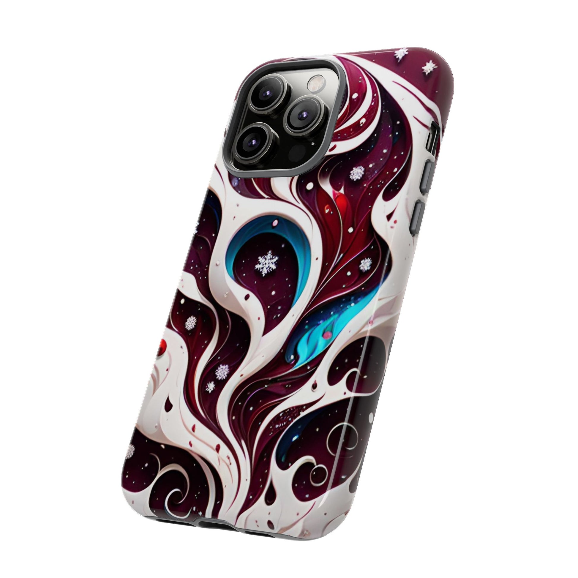 Abstract Fluid Burgundy Christmas Phone Case - Viva Phone Boutique 