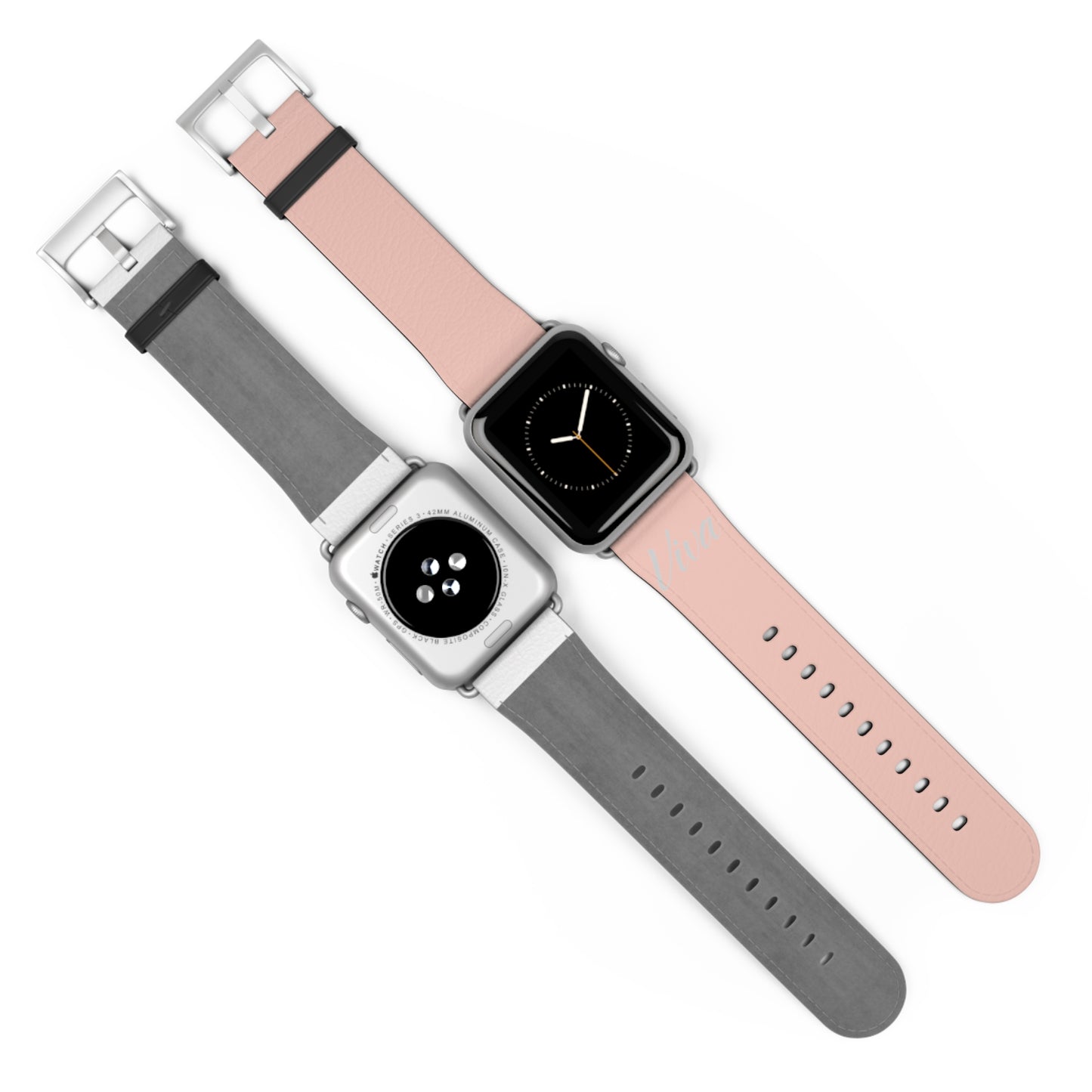 Pink Faux Leather Apple Watch Band