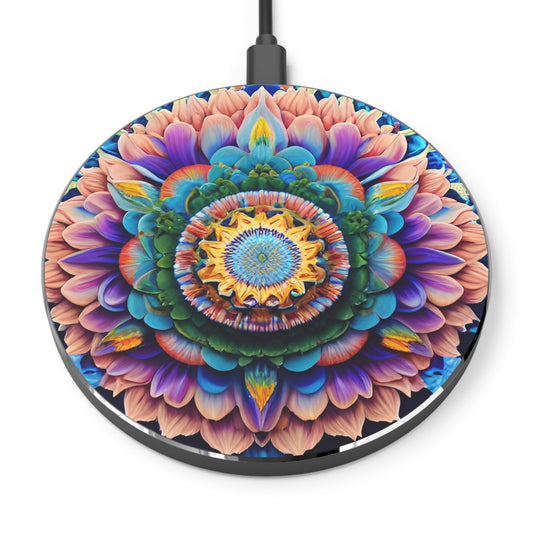 Pink and Purple Floral Wireless Charger