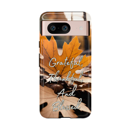 Autumn Leaves 'Grateful Thankful And Blessed' Phone Case