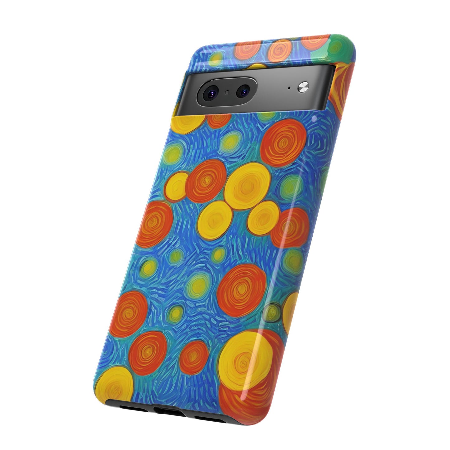 Van Gogh Inspired Blue Tough Case with Yellow and Orange Spirals Phone Case