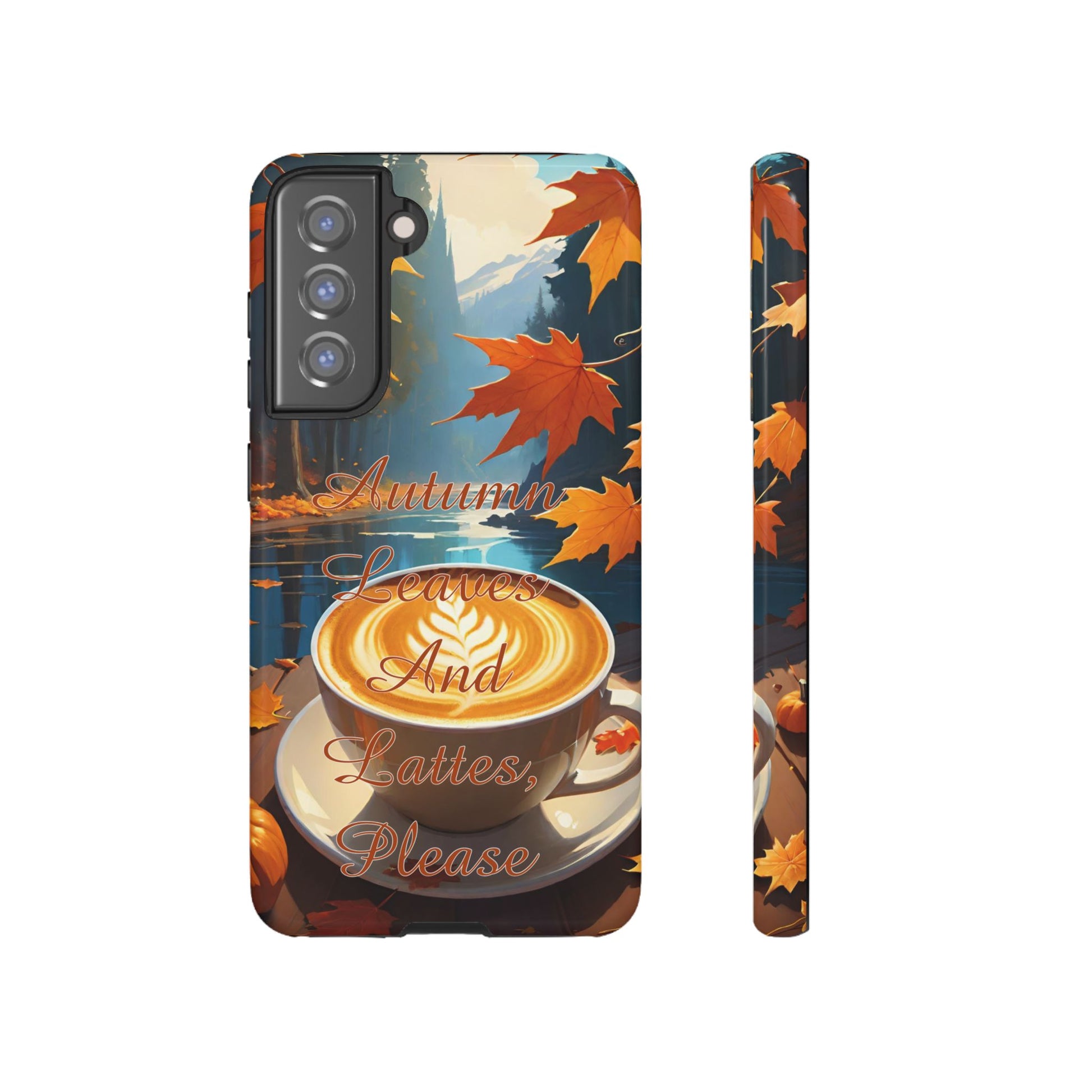 Autumn Leaves Latte Phone Case - Cozy Fall Vibes - Viva Phone Boutique 