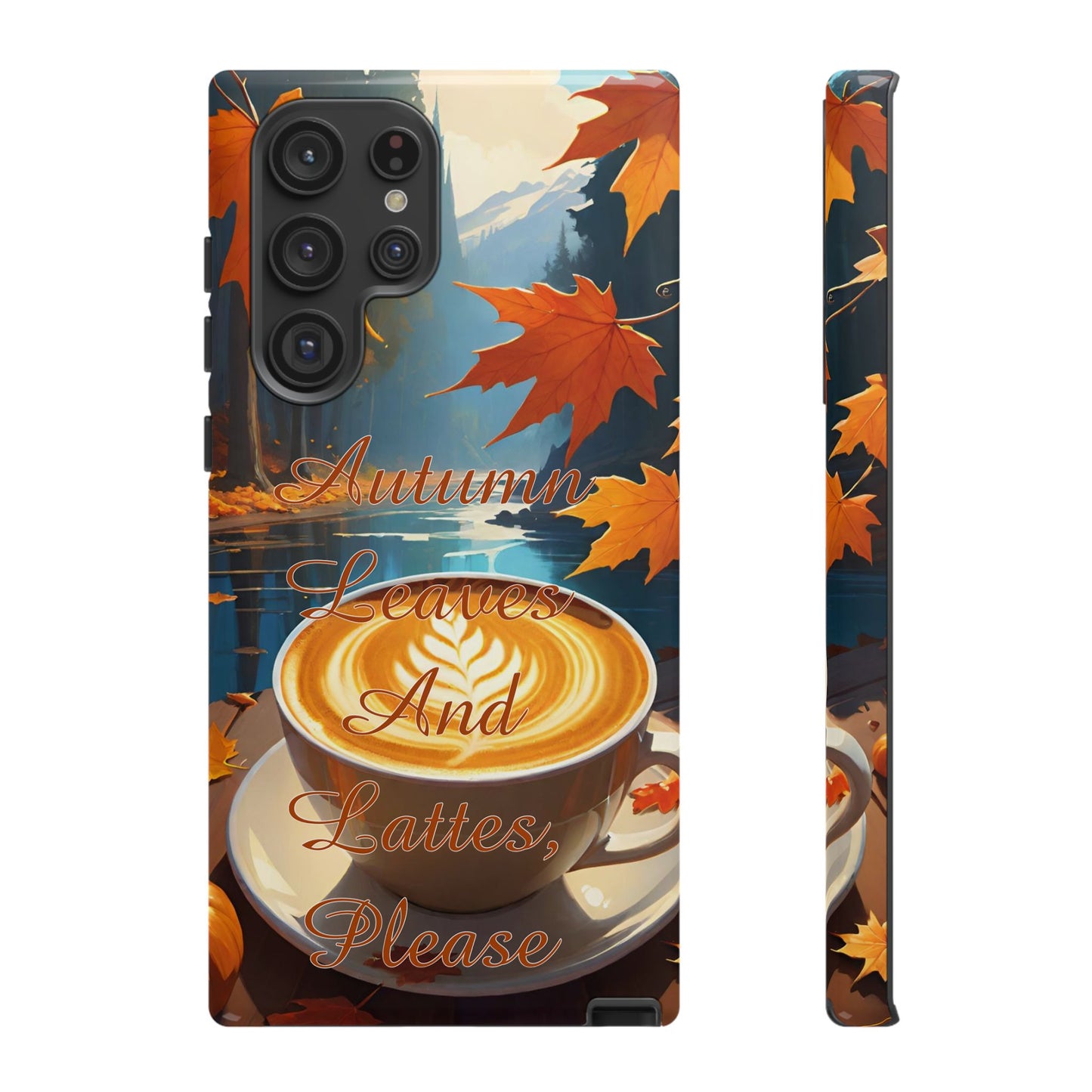 Autumn Leaves Latte Phone Case - Cozy Fall Vibes - Viva Phone Boutique 