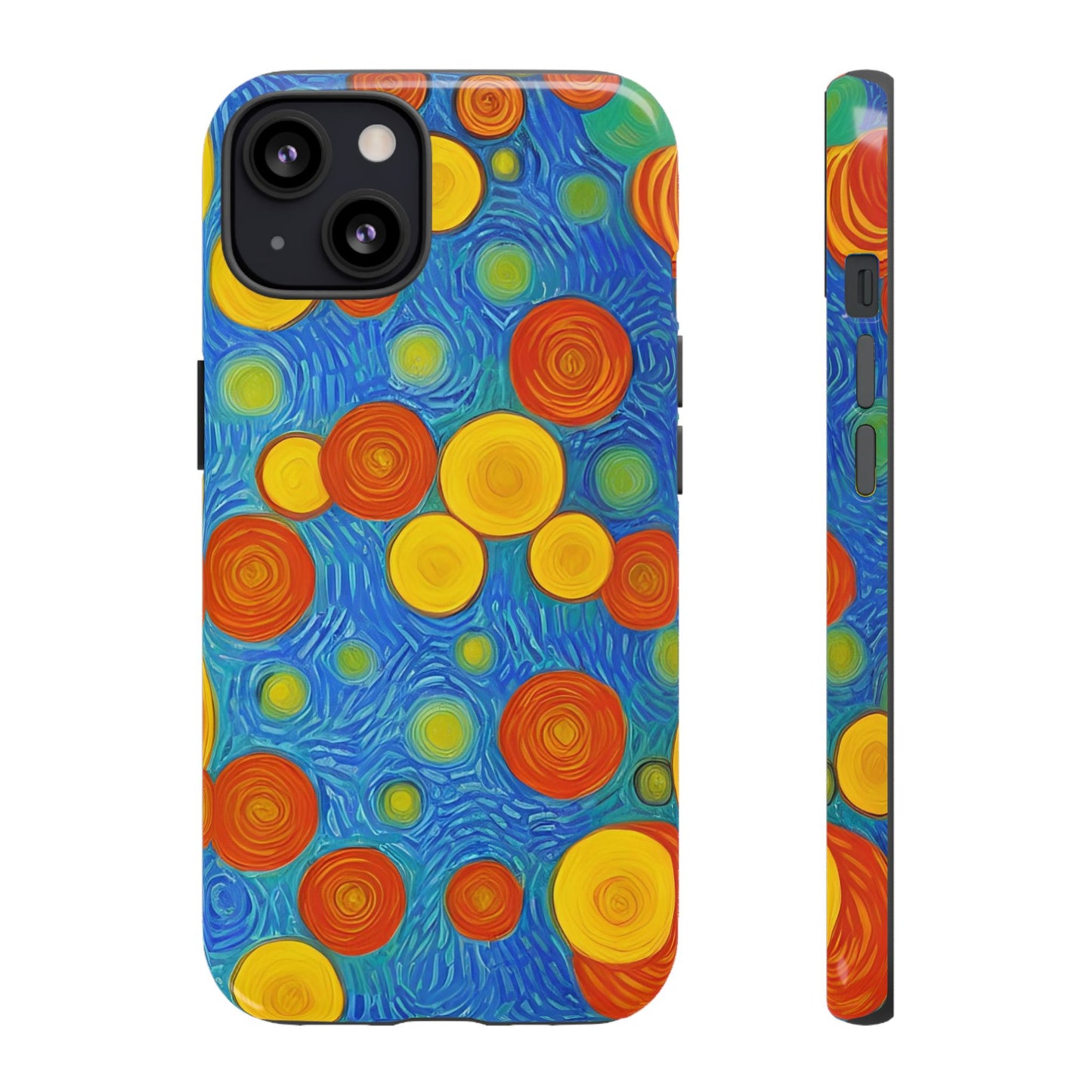 Van Gogh Inspired Blue Tough Case with Yellow and Orange Spirals Phone Case - Viva Phone Boutique 