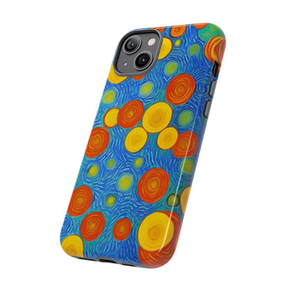 Van Gogh Inspired Blue Tough Case with Yellow and Orange Spirals Phone Case