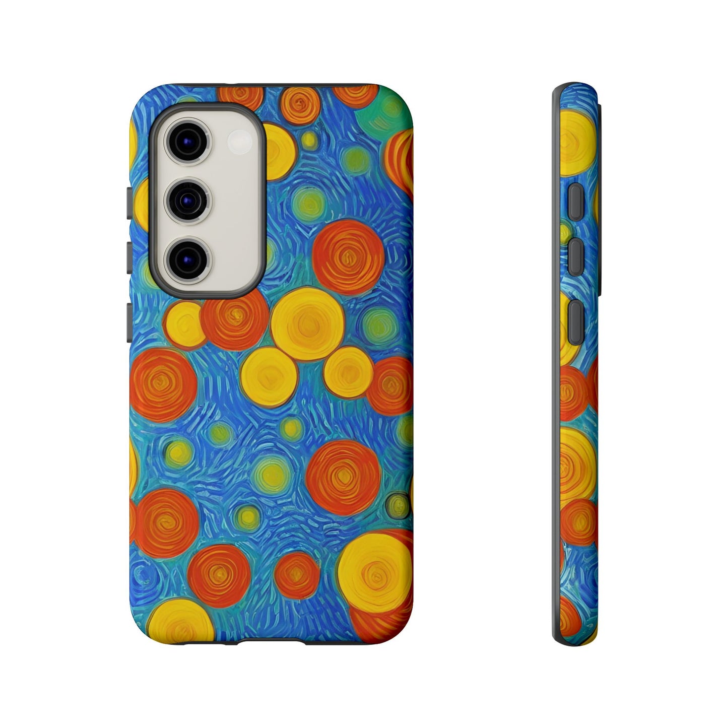 Van Gogh Inspired Blue Tough Case with Yellow and Orange Spirals Phone Case