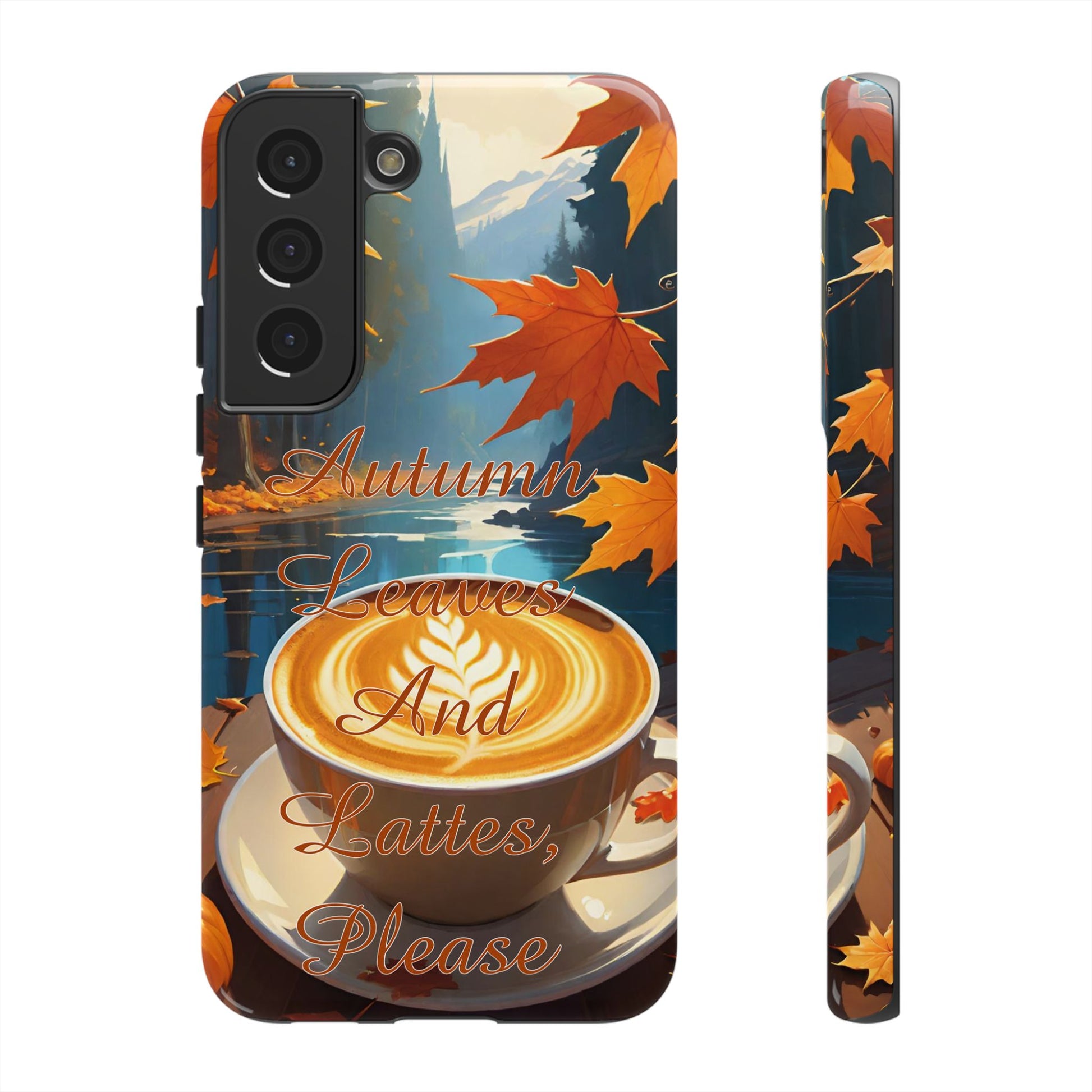 Autumn Leaves Latte Phone Case - Cozy Fall Vibes - Viva Phone Boutique 