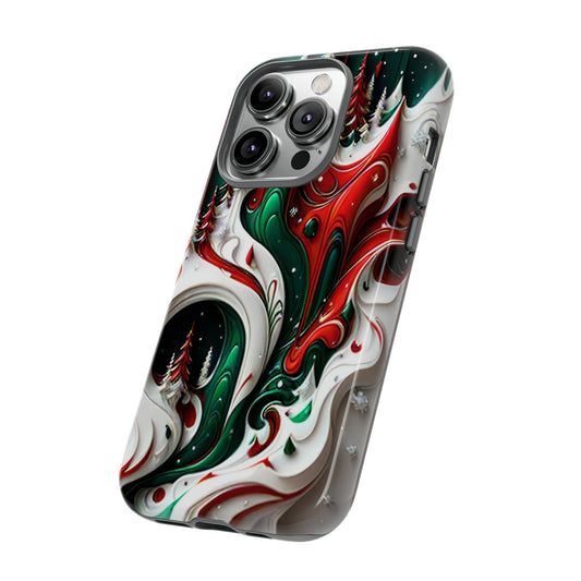 Abstract Fluid Christmas Tough Phone Case