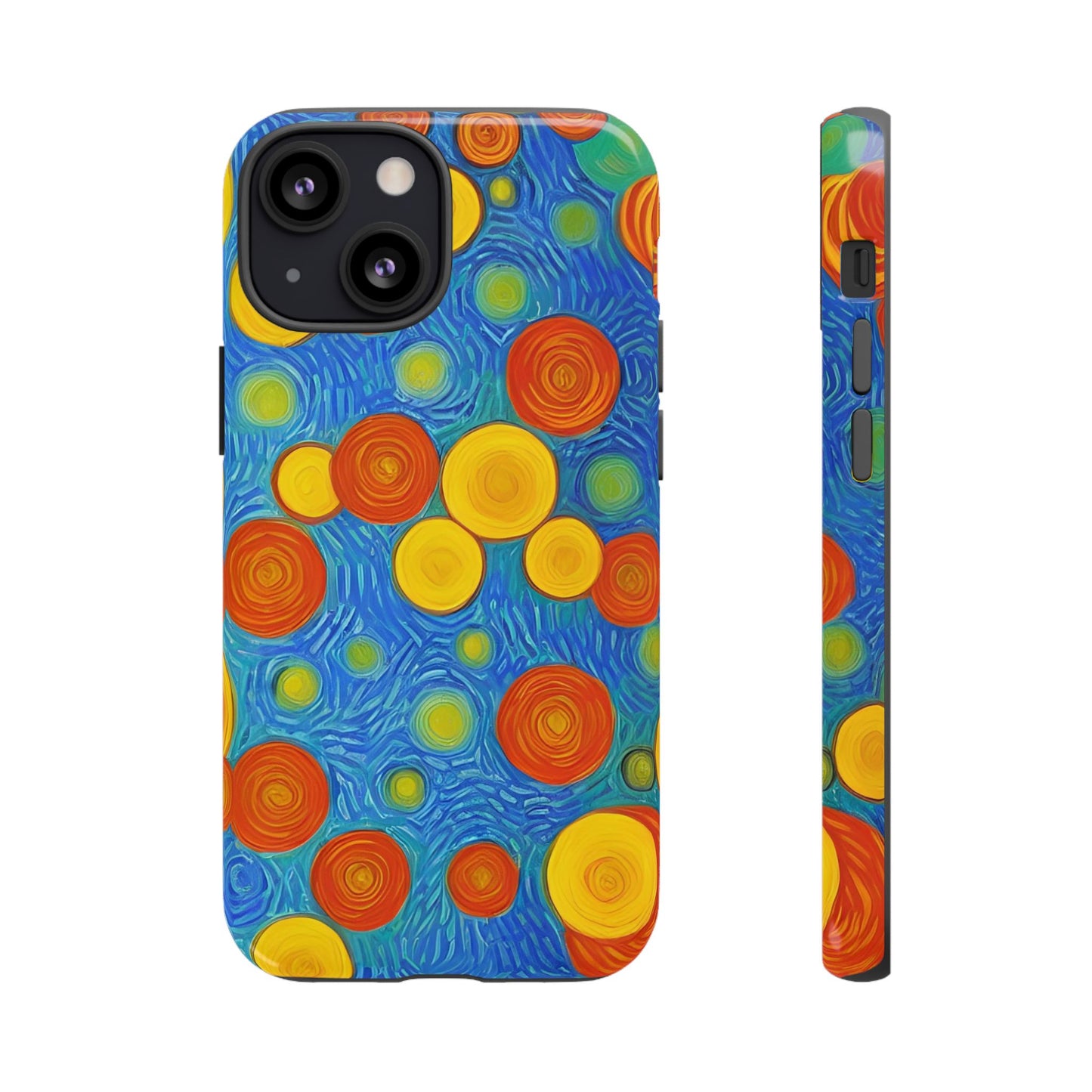 Van Gogh Inspired Blue Tough Case with Yellow and Orange Spirals Phone Case - Viva Phone Boutique 