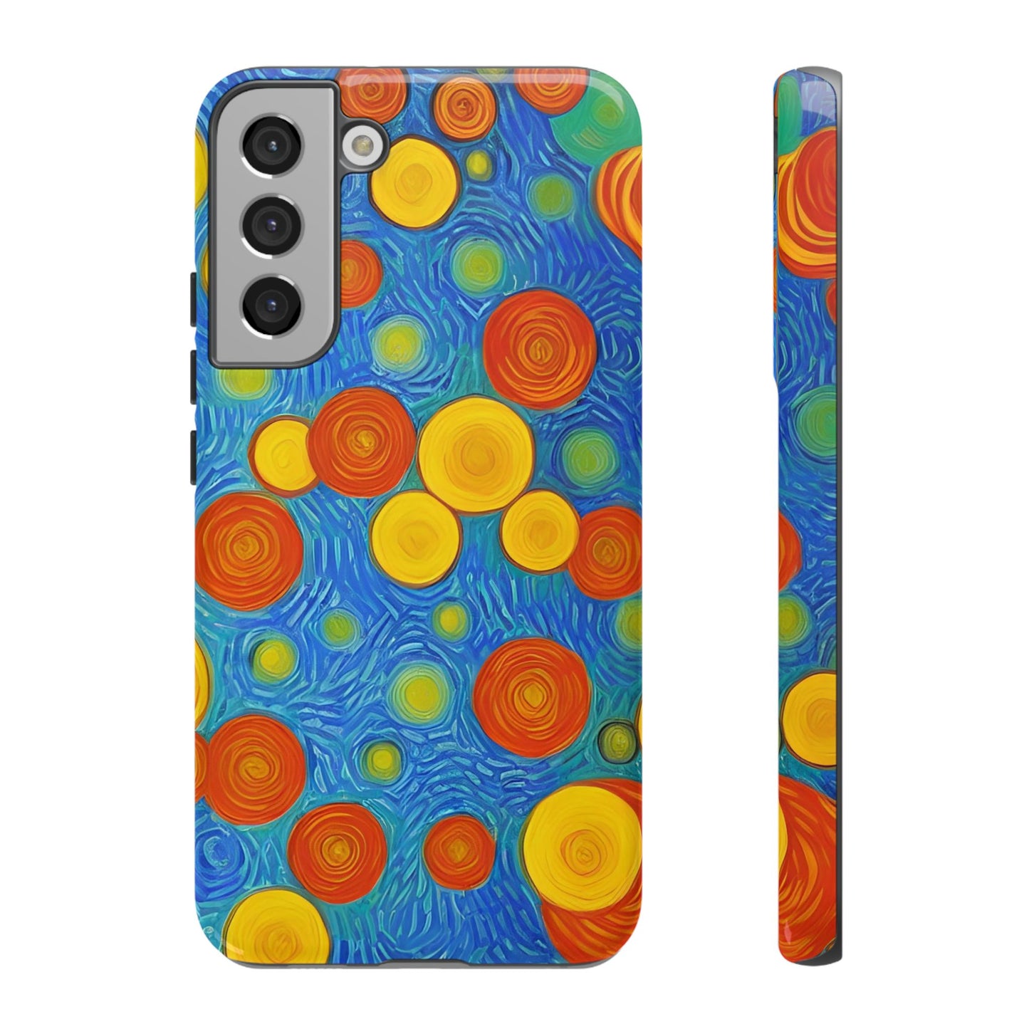 Van Gogh Inspired Blue Tough Case with Yellow and Orange Spirals Phone Case