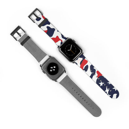 USA Camo Faux Leather Apple Watch Band - Viva Phone Boutique 