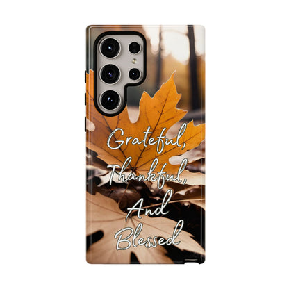 Autumn Leaves 'Grateful Thankful And Blessed' Phone Case