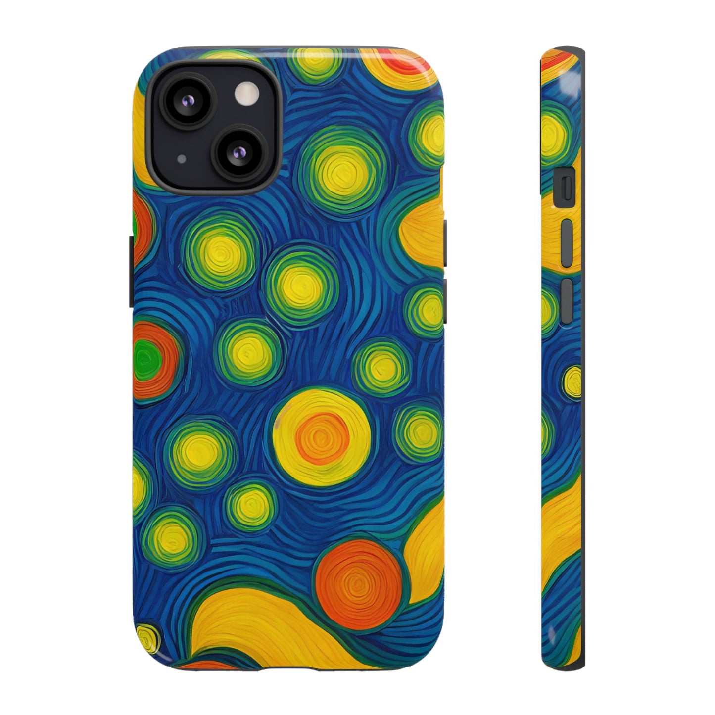 Van Gogh Style Blue, Green, Yellow, and Orange Design Phone Case