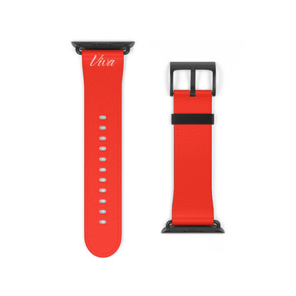 Red Faux Leather Apple Watch Band - Viva Phone Boutique 