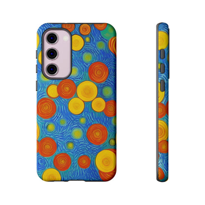 Van Gogh Inspired Blue Tough Case with Yellow and Orange Spirals Phone Case - Viva Phone Boutique 