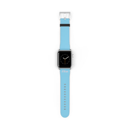 Sky Blue Faux Leather Apple Watch Band