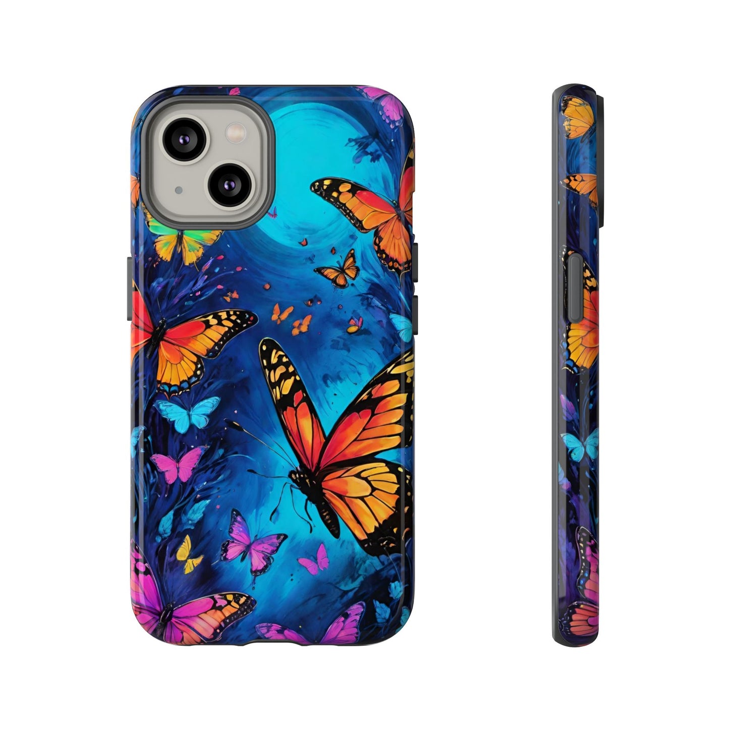 Blue and Purple Butterfly Design Phone Case