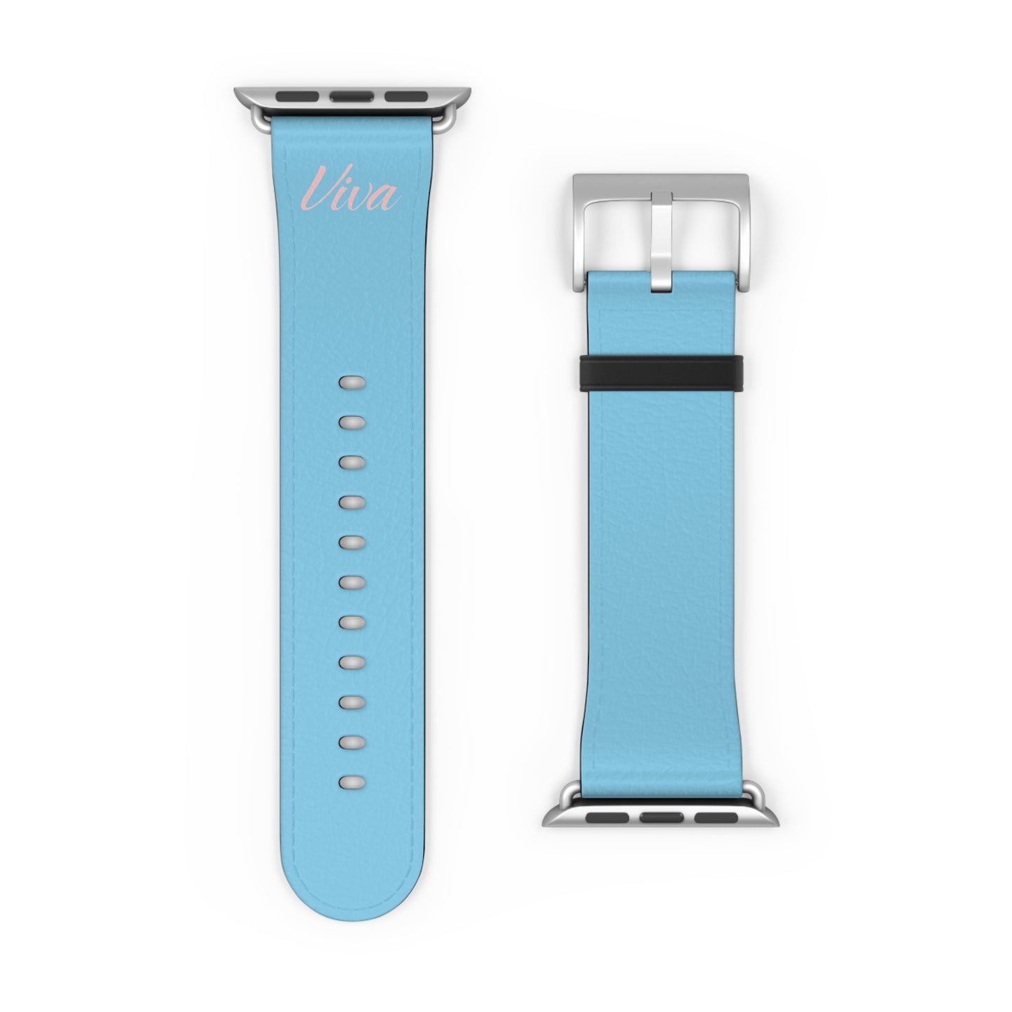 Sky Blue Faux Leather Apple Watch Band - Viva Phone Boutique 