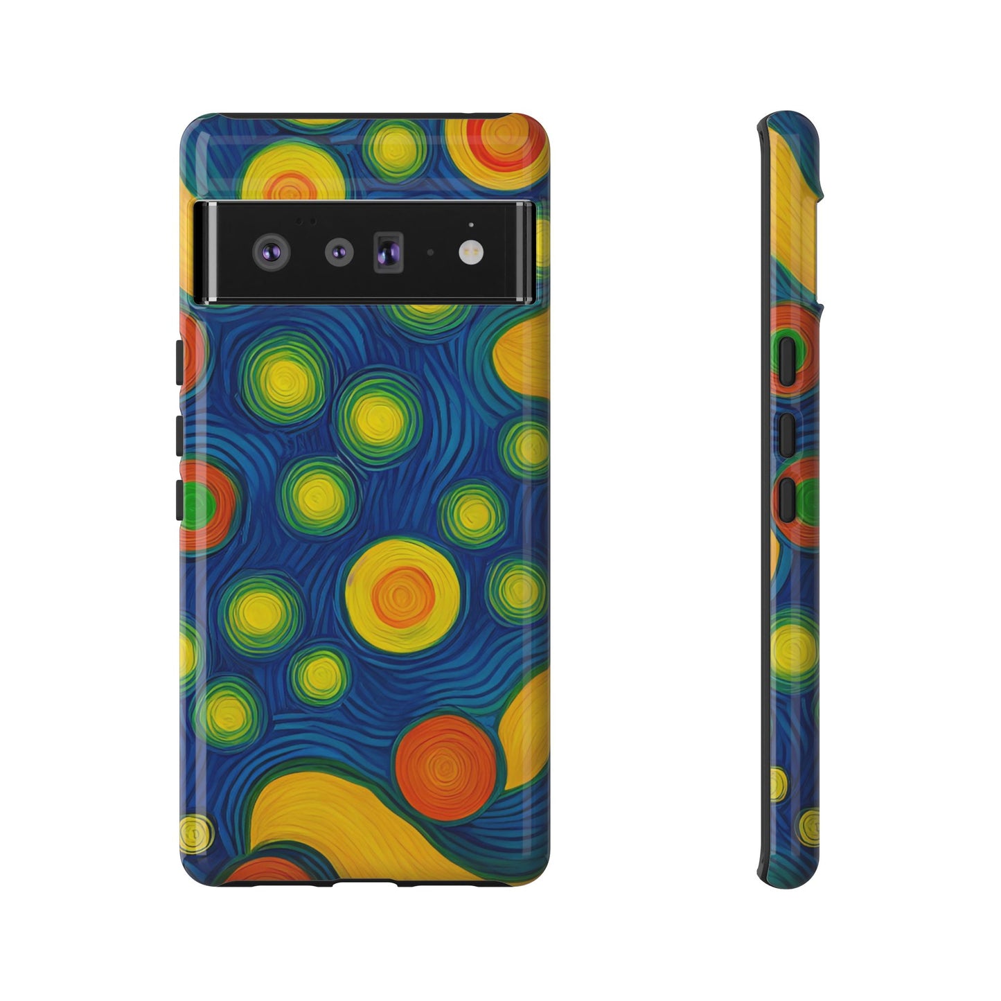 Van Gogh Style Blue, Green, Yellow, and Orange Design Phone Case