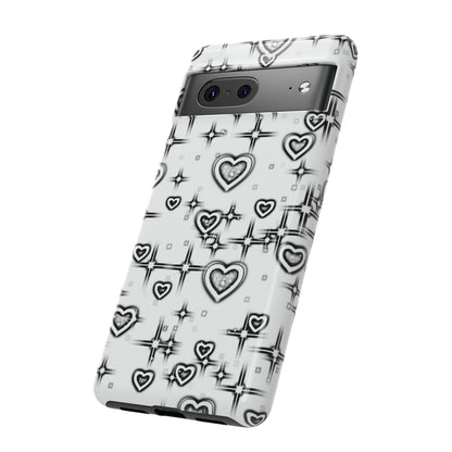 Sketch Hearts Tough Phone Case