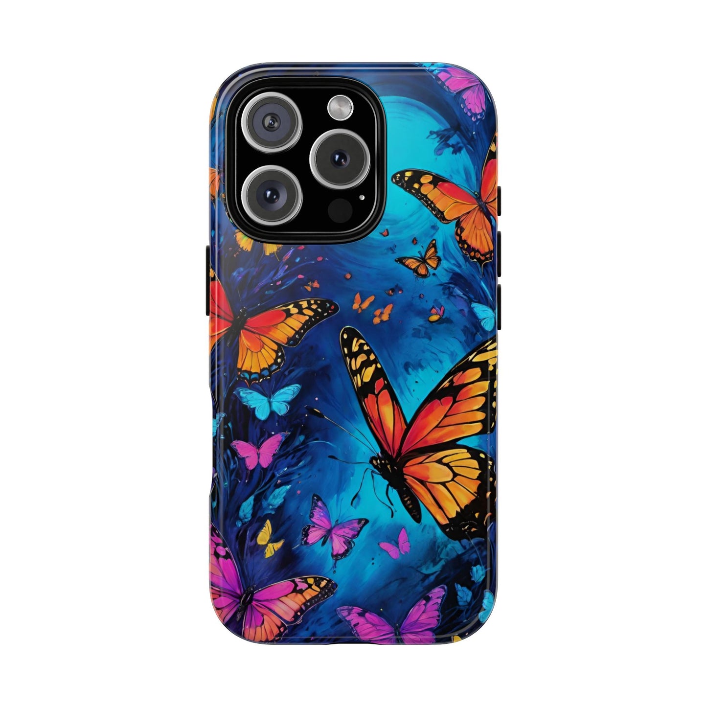 Blue and Purple Butterfly Design Phone Case