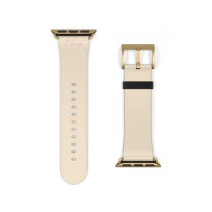 Cream Faux Leather Apple Watch Band - Viva Phone Boutique 