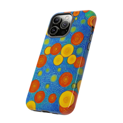 Van Gogh Inspired Blue Tough Case with Yellow and Orange Spirals Phone Case