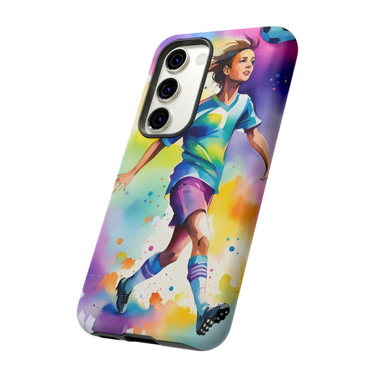 Watercolor Soccer Boy Tough Phone Case