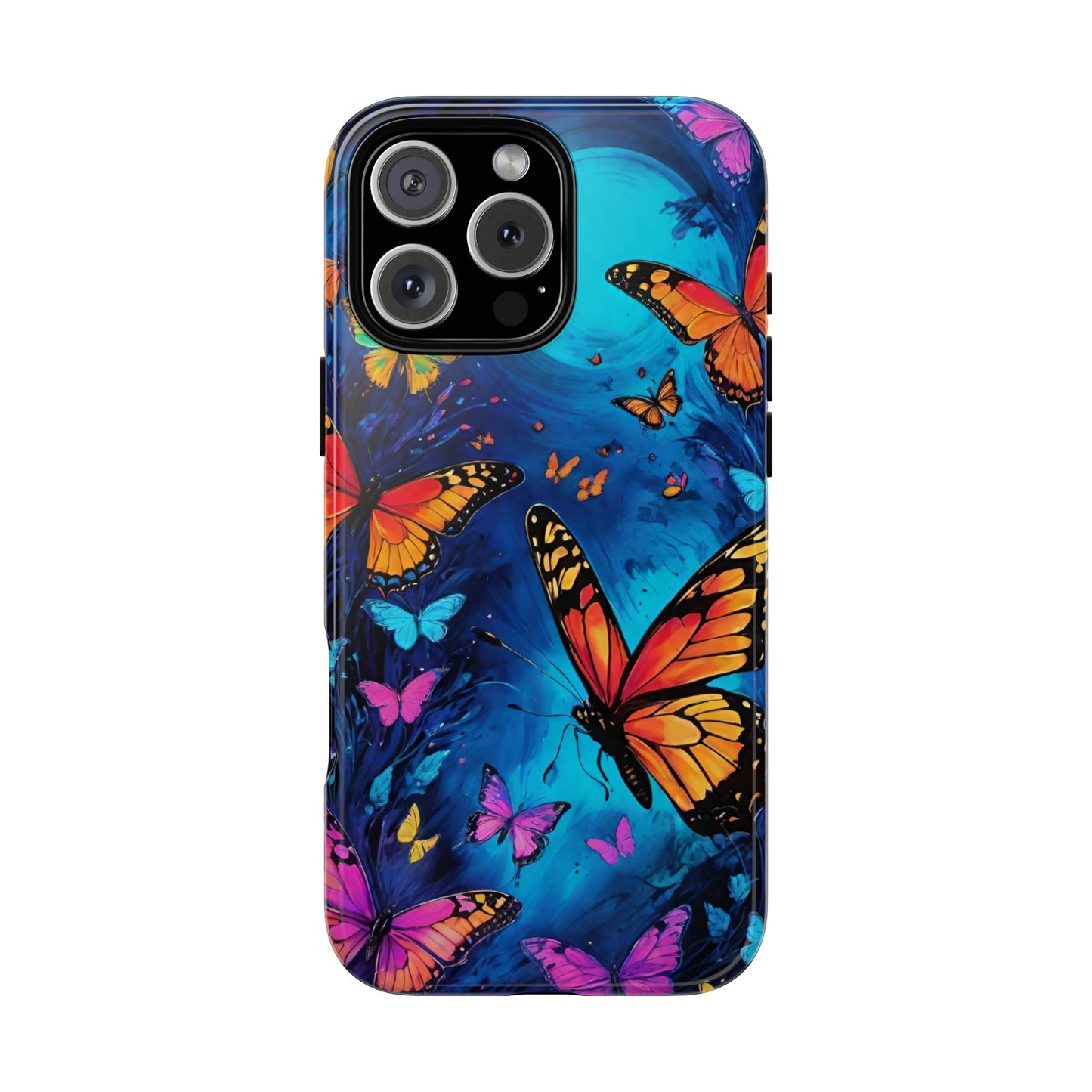 Blue and Purple Butterfly Design Phone Case