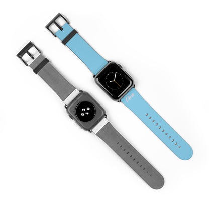 Sky Blue Faux Leather Apple Watch Band