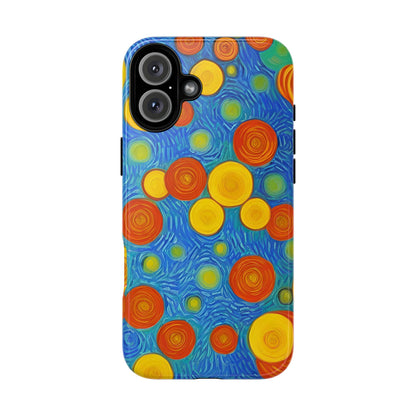 Van Gogh Inspired Blue Tough Case with Yellow and Orange Spirals Phone Case