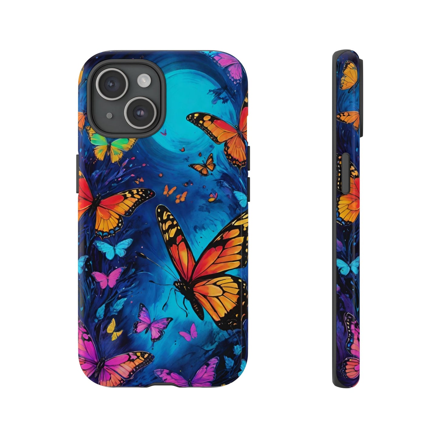 Blue and Purple Butterfly Design Phone Case